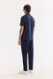 Men's Navy Blue Apaj Collar Easy Ü Tulle Enen Elastane Regular Fit T-Shirt A61Y1156 - 4