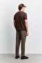 Men's Brown Crew Neck Cotton Easy-Iron Regular Fit T-Shirt A62Y1017 - 4