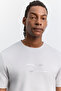 Men's Gray Crew Neck Printed Viscose Blended Easy-Iron Regular Fit T-Shirt A62Y1008 - 2