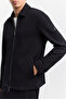 Men's Black Classic Collar Zippered Technical Fabric Comfort Fit Shirt Jacket A62Y2508 - 7