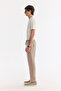 Men's Beige Elastic Waist Breathable Modal Blend Soft Touch Relaxed Fit Jogger Pants A61Y3031 - 3
