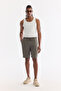 Men's Khaki Elastic Waist Breathable Modal Blend Soft Touch Relaxed Fit Shorts A61Y3703 - 7
