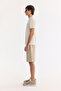 Men's Ecru Crew Neck Injection Printed Cupra Single Jersey T-Shirt A61Y1140 - 3
