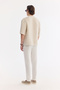 Men's Beige Double Breasted Soft Touch Short Sleeve Comfort Fit Shirt A61Y2096 - 5