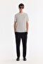 Men's Ecru Crew Neck Striped Soft Touch Regular Fit T-Shirt A61Y1087 - 6
