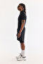 Men's Black Elastic Waist Anti-Wrinkle Quick-Drying Technical Fabric Regular Fit Knitted Shorts A61Y3626 - 2