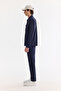 Men's Navy Blue Classic Collar Technical Fabric Wrinkle-Free Comfort Fit Shirt Jacket A61Y2118 - 3