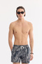 Men's Anthracite Quick Dry Printed Relaxed Fit Swim Shorts with Bag A61Y3804 - 7