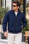Men's College Collar Windbreaker Raincoat with Zipper Pockets Seasonal Coat Jacket - 3