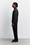 Men's Black Stand Collar Zippered Printed Easy-Iron Cotton Regular Fit Sweatshirt A62Y1310 - 3