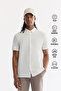 Men's White Classic Collar Easy-Iron Wrinkle-Resistant Technical Fabric Short Sleeve Comfort Fit Shirt A61Y2142