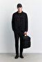 Men's Black Classic Collar Wrinkle-Resistant Quick-Dry Technical Fabric Comfort Fit Shirt Jacket A62Y2518 - 8