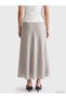 Alita City Lcwaikiki Classic Ecru Plaid Long Women's Skirt with a Difference - 4
