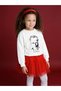 White Ataturk Printed Thick Sweatshirt for Girls