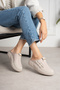 Women's Beige Orthopedic Sole Comfortable Closed-Front Slippers-Sabo Slippers-Hospital Slippers S1670