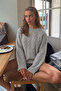 Gray Knitwear Knitted Women's Sweater Sh292