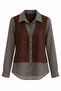 Plaid Suede Detailed Shirt