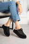 Women's Black Orthopedic Sole Comfortable Closed-Front Slippers-Sabo Slippers-Hospital Slippers S1670