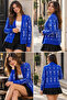 Women's Patterned Jacket Collar Knitwear Cardigan - 5