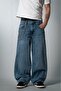 Cloud Washed Wide Leg Super Baggy Blue Men's Jean Trousers