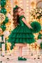 Girl's Buckle Pompom Sleeve Evening Dress Party Birthday Dress - 2