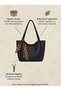Women's Khaki Tote Bag Shopper Shoulder Bag with Scarf Gift 33X23X9Cm - 4