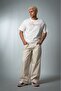 Bone Wide Leg Super Baggy Ecru Men's Jean Pants - 3
