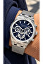 Men's Wristwatch 45mm, Case, Functions Active, Silver Color Steel Mesh Band, Bracelet with Tasbih Gift