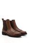 Women's Tan Floater Rubber Sole Genuine Leather Chelsea Boots - 4