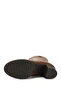Women's Tan Floater Zippered Genuine Leather Block Heel Boots - 5