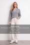 Women's Gray Collared Buttoned Ribbed Knit Sweater Alc-X15922 - 2
