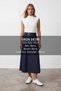 Women's Navy Blue Belt Detailed Double Pocket Denim Skirt Alc-X15635 - 2