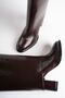 Women's Bitter Brown Patent Leather Removable Round-Toe Thick-Heeled Boots and Boots Tr05Mk07B - 6