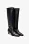 Ardel Black Leather Kitten Heel Boots - 3