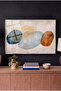 Bohemian Stones Horizontal Glass Table - Silver Metal Framed Table for Home, Business, and School