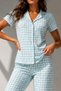 Night Water Green Women's Classic Natural Button Night Pajama Set - 3