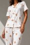 Night Off-White Women's Classic Natural Button Night Pajama Set - 3