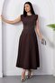 Crew Neck Dress with Stone on the Chest Grs4168 - 3