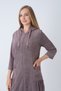 Women's Bamboo Micro Fabric Zippered Pocket Hooded Long Sleeve Dress / K.Vizon 3739 - 5