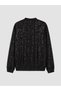 Alita City Lcw Everyday Black Velvet Sequined Women's Cardigan with a Difference - 6