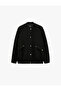 College Collar Long Sleeve Oversized Bomber Jacket with Pockets - 3