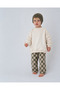 Unisex 1-4 Years Checked Raw Pants + Cloth Bag - 3