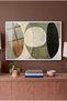 Bauhaus Ephemera Themed Horizontal Glass Painting - White Metal Framed Painting for Home, Business, and School