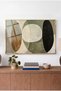 Bauhaus Ephemera Themed Horizontal Glass Painting - Gold Metal Framed Painting for Home, Business, and School