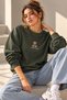 Women's Teddy Bear Embroidered Basic 2 Thread Sweatshirt - 3