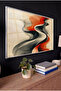 Horizontal Glass Table with Dynamic Red Flow Concept - Home, Business, and School Table with Silver Metal Frame - 2
