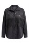 Italian Production Women's Shirt / Jacket with Velvet Detail and Tassels - 7