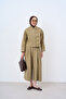 Women's Brit Button Closure Suit Beige - 7
