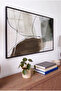 Foggy Stain Themed Horizontal Glass Table - Black Metal Framed Table for Home, Business, and School - 2