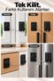 Password Child Safety Lock Adhesive Mounting 4-Digit Password Black Color – Steel Rope Cabinet, Drawer, Window and Refrigerator Security Lock - 2